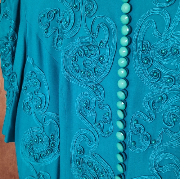 Vintage 1990s turquoise dress - Picture 5 of 8